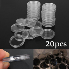 20Pcs Coin Box Clear 30mm Round Boxed Coin Holder Plastic Storage Capsules Display Cases Organizer Collectibles Gifts