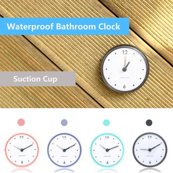 Waterproof Shower Bath Suction Clock Bathroom Mirror Wall Sucker Kitchen Timer