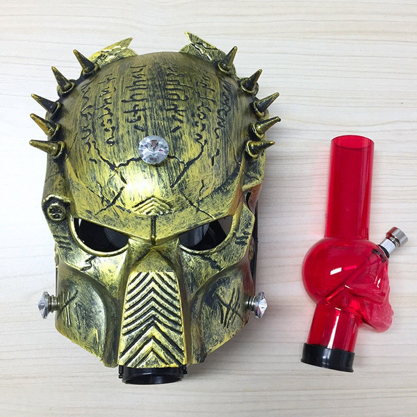 Stormy Troops Gas Mask Bong – Predator Style Hookah / Shisha Smoke Pipe (Silicone/Acrylic)