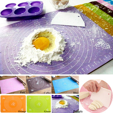 6 Colors Silicone Rolling Cut Mat Fondant Clay Pastry Icing Dough Cake Baking Tools (40*30cm/29*26cm)