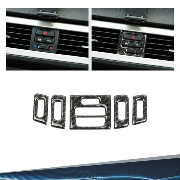 for BMW E90 E92 E93 3 Series Carbon Fiber Interior Central Air Conditioner  Outlet Decoration Frame Cover Sticker for Bmw