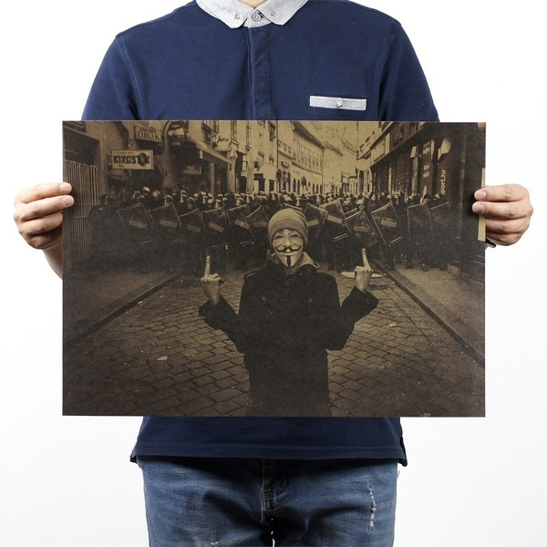 V For Vendetta A Section Retro Classic Movie Poster Vintage Kraft