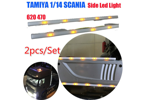 Roof Top Lights Bar 6 Square Lights W/ Stands For RC Tamiya Scania 1/14 Tractor 