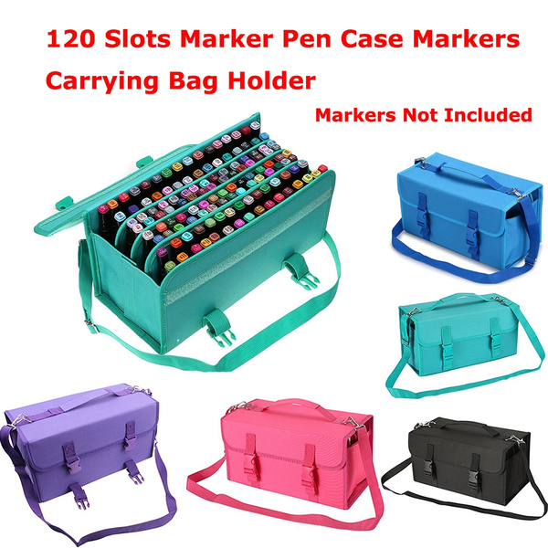 Large Capacity Marker In 120 Slot Strap Canvas Marker Pocket - Temu Canada