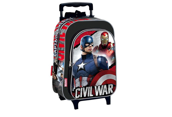 Sac dos roulettes maternelle Captain America Civil War 37 CM