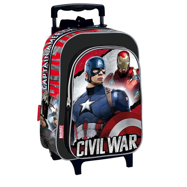 Sac dos roulettes maternelle Captain America Civil War 37 CM