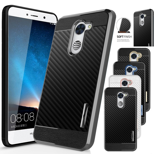 Huawei Ascend XT 2 Case with Full Cover Tempered Glass Screen Protector Frost Clear Carbon Fiber Slim Soft Cover Case For Huawei Ascend XT2