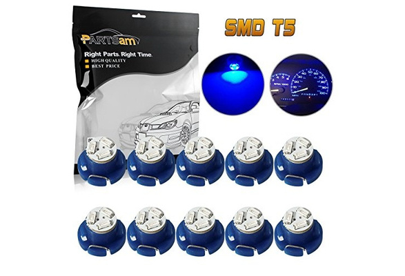 Siweex 10pcs T5 White Lights Neo Wedge LED 3-SMD 3528 Car Instrument Cluster Panel Dashboard Lamps Gauge Bulbs DC 12V