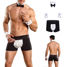 Male Tuxedo Costume Gentlemen Sexy Brief Tie Cuffs Butler Stripper