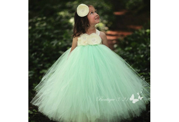 Mint green dress for kids sale