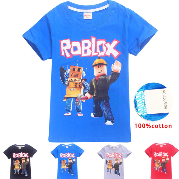 Roblox Cartoon T Shirts Summer Fashion Short Sleeve Round Collar Children Kids T Shirt Boys Cotton Tops Blouse Wish - roblox shirt api