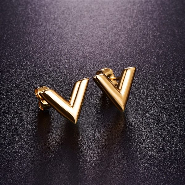 TT Rose Gold/Black Stainless Steel Triangle Dangle Earrings EW13 NEW