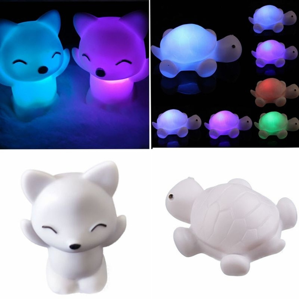 7 Changing Colors Lovely Fox Turtle Shape Led Night Light 