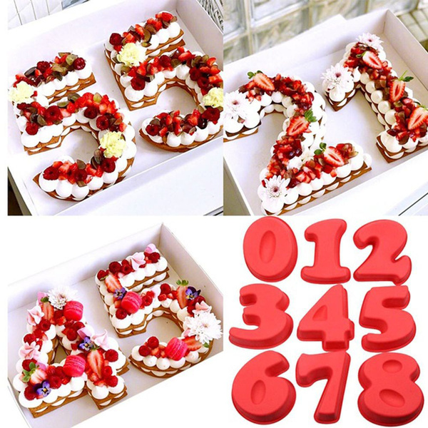 Large Silicone Number Cake Mould Baking Birthday Anniversary 0 1 2 3 4 5 6 7 8 9 