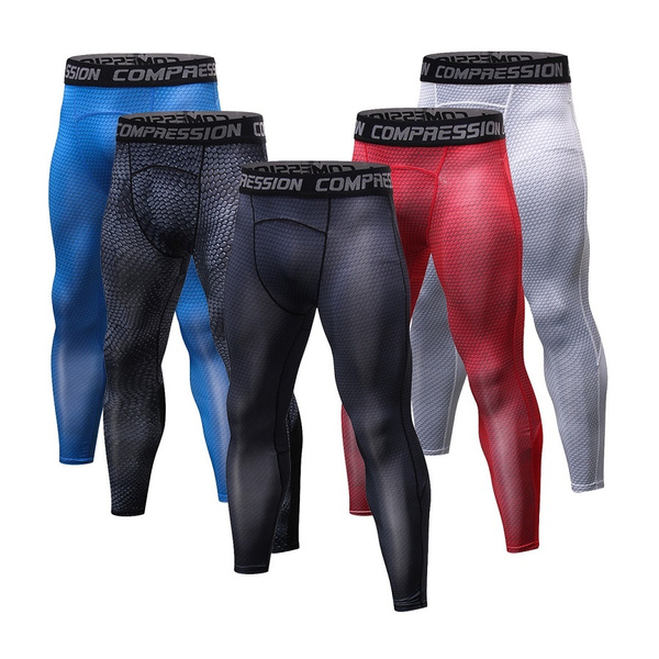 Men Tights Athletic Sports Leggings Men Tight Pants Moisture-Wicking Athletic  Compression Tight Leggings Fast Dry