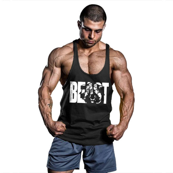 BEAST MODE Tank Tops Men Summer Outfits Gym Bodybuilding Tanks Workout  Singlets Stringer