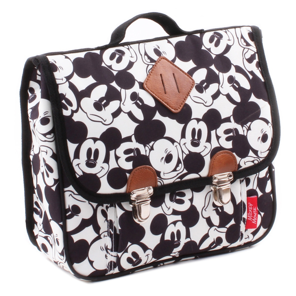 Mickey Q1235 Cartable createur Mickey blanc noir 28x25x10 cm Creative satchel Mickey white black 28x25x10 cm 11.02 x9.84 x3.94