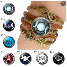 Charm Bracelet, wiccan, woven, glassbracelet