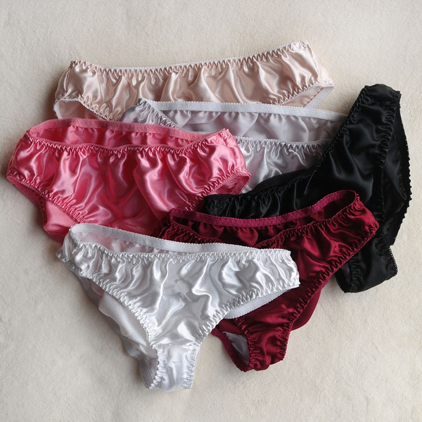 Women Silk Ruffles Briefs Underwear Knickers Lingerie Panties Satin