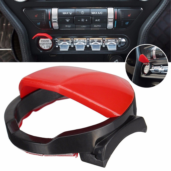 Yoursme Engine Start Stop Button Cover Red ABS Push Switch Interior Cover Trim for 2015 2016 2017 Ford Mustang 
