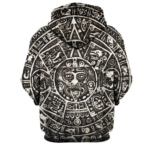New 3D Print Unisex Fashion Hoodies Aztec Sun Graphic Pullover Social ...