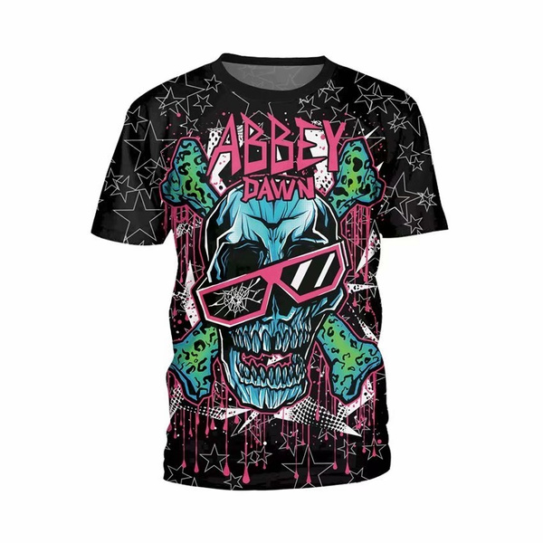 High Quality Cool Punk Hip Hop Abbey Dawn Star Skull T-shirt Men