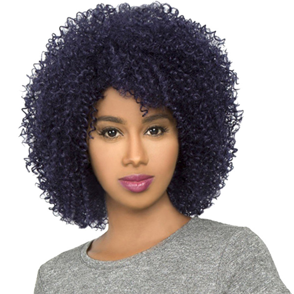 synthetic jerry curl lace front wig