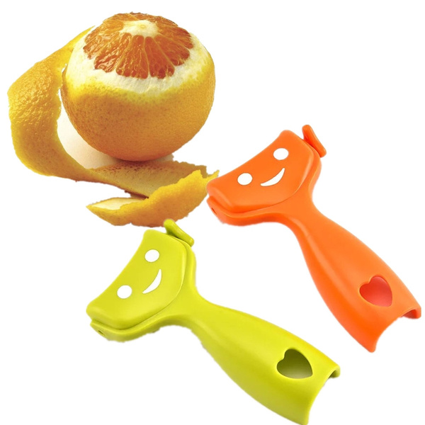 3 in 1 Vegetable Peeler - Citrus Fruit Peeler for Orange Lemon Cocktails -  Carrot and Potato Peeler with Rotating Serrated Straight and Julienne  Stainless Steel Slicer Blades -Green-Orange
