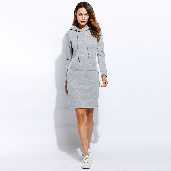 Kiyotoo Women Christmas Dress Long Sleeve Winter Casual Hooded Dress Round Neck Loose Sweatshirt Dress Plus Size Kiyotoo Women Christmas Dress Long Sleeve Winter Casual Hooded Dress Round Neck Loose Sweatshirt Dress Plus Size
