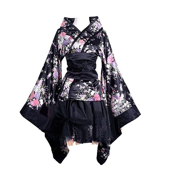 Palpitar prototipo efectivo New Style Japanese Kimono Asian Size S-XXXL Japanese Anime Cosplay Lace  Lolita Flower Print Halloween Fancy Sexy Dress For Women Girls | Wish
