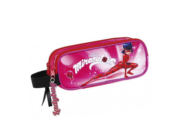 Trousse rectangulaire Ladybug Miraculous Power 23 CM - 2 Cpt