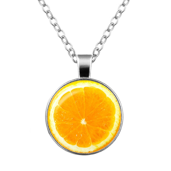 orange fruit necklace