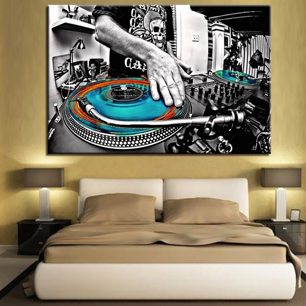 Home Decor Canvas Wall Art Pictures Living Room Hd Prints Dance Hall Poster 1 Piece Dj Musical Instruments Paintings Wish - Home Decor Framed Art