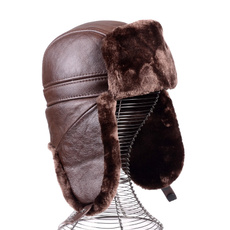 brown, russianhat, Winter, leather