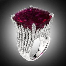 Beauteous Women Fashion 925 Sterling Silver Natural Ruby Diamond Engagement Antique Ring
