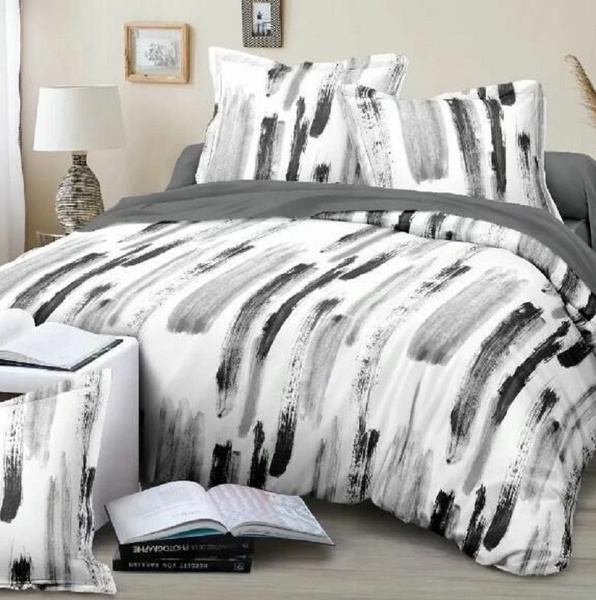 White Minimalist Style Bedding Sets, Black And White Bedding Set Full Size