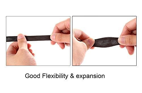1//4 inch Flexo PET Expandable Braided Sleeving Alex Tech braided cable sleeve Blackred 25ft