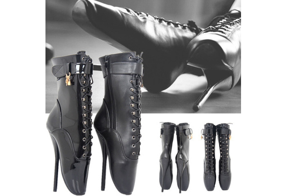 Women 18cm Stiletto Heel Black Patent 
