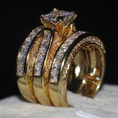 yellow gold, DIAMOND, Princess, Wedding Band