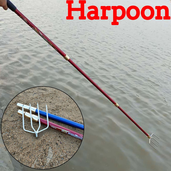 Laxygo Fishing Harpoon Barded Stainless Steel Fishing Gaff Fork Hook with 8mm Screw for Catching Fish Frog in River Lake-Capable for Fishing Pole 