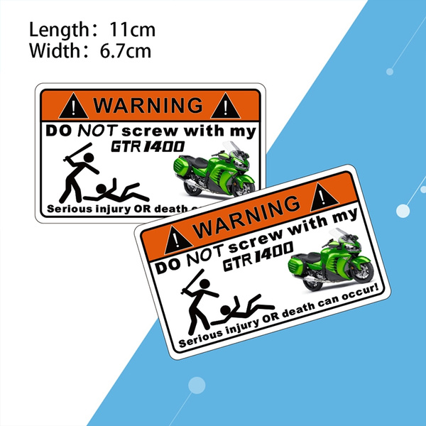 Warning Stickers for Kawasaki GTR-1400/GTR1400 Stickers Printed Funny Decals  Warning Signs Labels Sheet | Wish