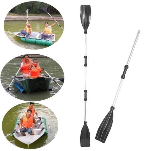 2Pcs Kayak Paddles Boat Oars Aluminium Alloy Detachable Lightweight Ribbed Blade 
