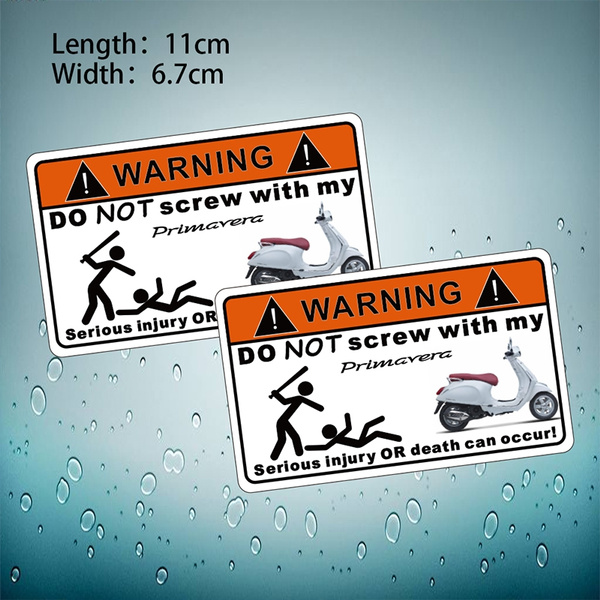Warning Stickers for Piaggio Vespa Primavera 150 Scooter Stickers Printed Funny Decals Warning Signs Labels Sheet Wish