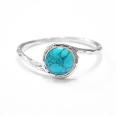 Gifts For Her, Sterling, Turquoise, stackablering
