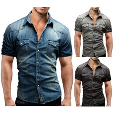 Fashion, Denim, slim, short sleeves
