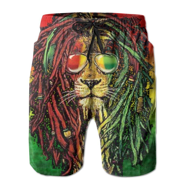 Men's Quick Dry Rasta Lion Cool Beach 