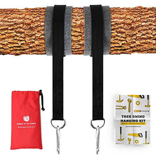 Tree Swing Hanging Kit Set Of 2 Holds 2200 Lbs Extra Long 10 Ft Straps 2 Tree Protectors 2 Carabiners With Locking System Video Instructions For Swing Sets Tree Swings Hammock Tire Swing Wish