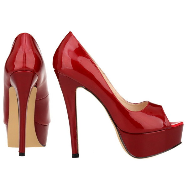 red wedding pumps