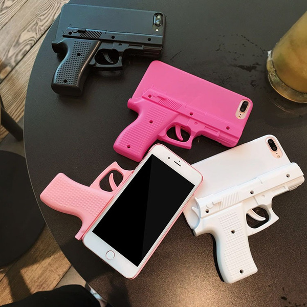 Funny Prank Phone Case For Iphone 5 5s 5c 6 6s Plus 7 8 Plus X Xs Max Xr Cool Case Cover Pistol Design Hard Pc Phone Cases Fashion Accessory Wish