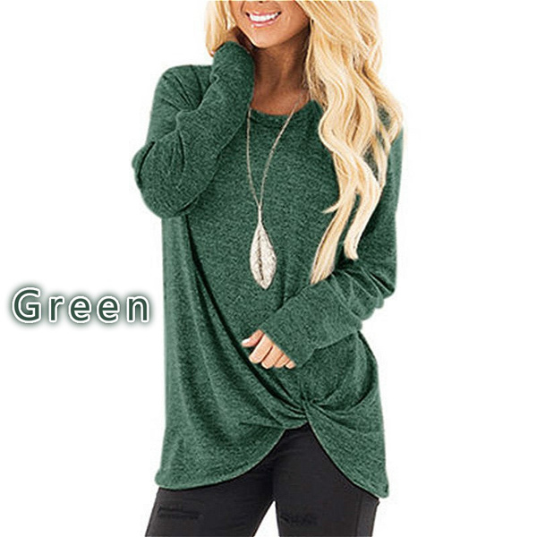 Women's Fall Fashion Long-sleeved Solid Color Blouses Ladies
